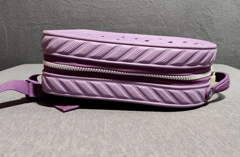 Crocs Mini Backpack Light Purple White Zipper Kids Book Bag Lavender Lilac - Image 4 of 4