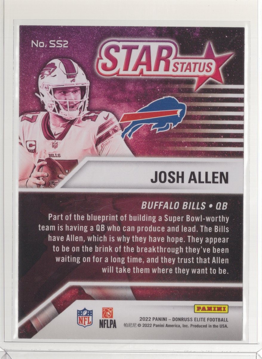 2022 Donruss Elite #SS2 Josh Allen Star Status Pink A100 | eBay
