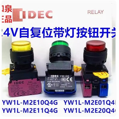 1PC   Self-reset button switch with light YW1L-M2E20QM3G green 2NO 220V  #lk