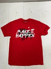 LGND Solid Red Make It Happen Print Short Sleeve T Shirt Mens Size Large