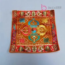 22cm Embroidered Implements Mat Vajra Eight Auspicious Tibetan Buddhist Supplies