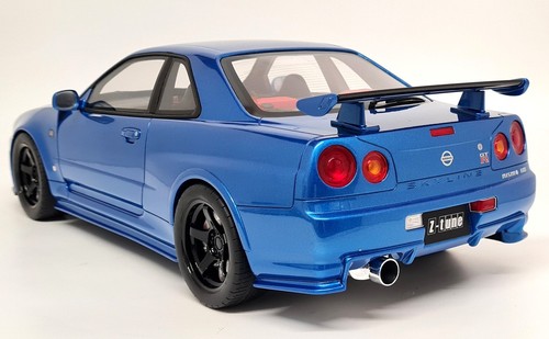 Otto 1/12 Nissan Skyline GT-R R34 Nismo Z-Tune Bayside Blu LARGE Resin Model Car - Picture 5 of 11