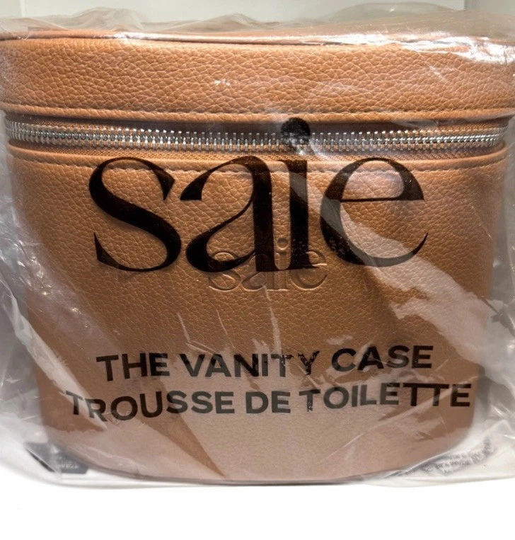 SAIE Vanity Case Vegan Leather BROWN/SEALED/NEW