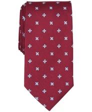 Club Room Mens Tie Kenmore Cross Pattern Necktie Red