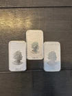 2 - 2022  1 oz .9999 Silver Australian Dragon Bar Perth Mint And 2023 Bar. MSG