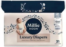 Millie Moon Luxury Diapers, Size - 2 and 31 Count Weight Range: 9 to 18 lbs