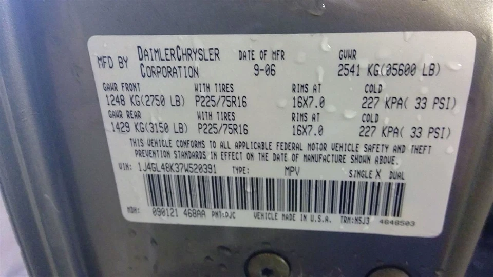 Jeep Liberty 2007 caja cerebral motor 05094149AC 2557 Foto 4 de 4