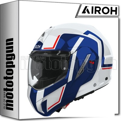 AIROH MODULAR MOTORCYCLE HELMET MATHISSE II MTH2G55 GENIUS BLUE RED GLOSS XS