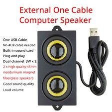 One Cable USB Bluetooth Speaker With Loud Stereo Sound For PC Computer Phone