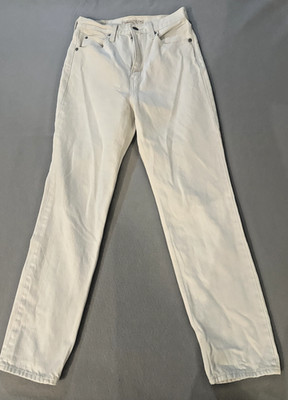 Levis 70s High Slim Straight Jeans Womens 26x29 White High Rise BIG  E 