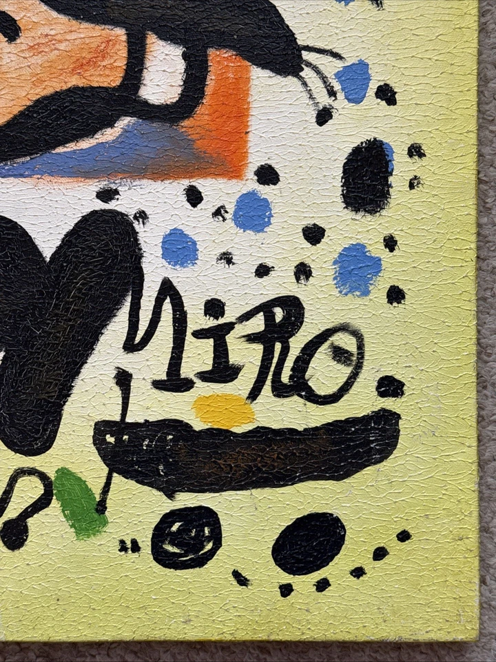 Style Of or After Miro Painting 24 by 20” on canvas Vintage Mystery Treasure ? - Image 3 of 4