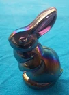 FENTON VINTAGE CARNIVAL GLASS BUNNY FIGURINE -3-1/2"  c . 1970's - EASTER