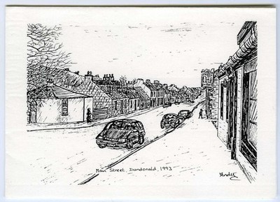 Dundonald Historical Society gefaltete Papierkunstkarte - Dundonald Main Street 1993