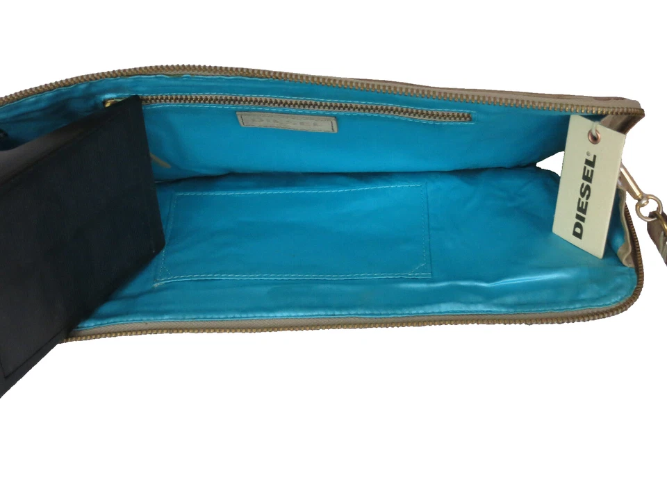 DIESEL Ledertasche Damentasche Leder Double Zip beige NEU - Bild 3 von 4