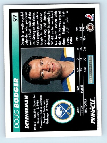 1992-93 PINNACLE Hockey Base & Insert Cards #1-250 Take Your Pick! - Picture 201 of 499