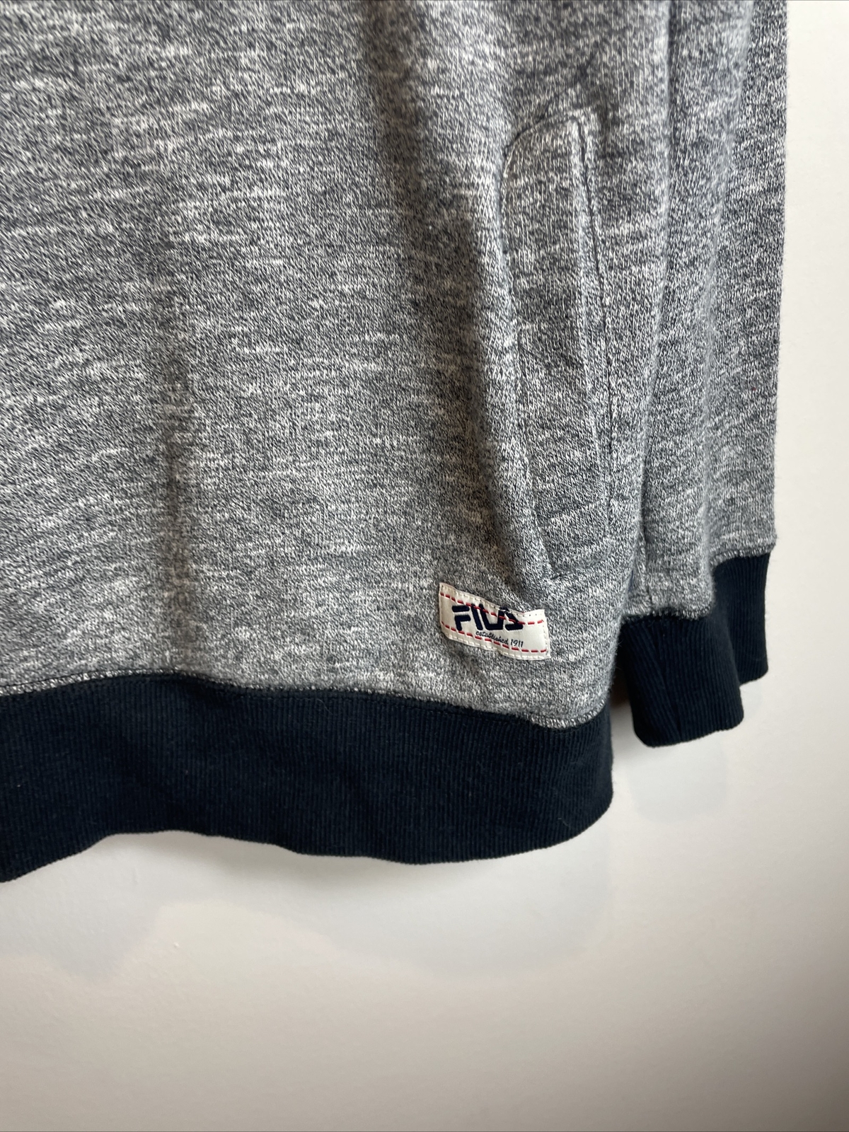 Felpa con cappuccio pullover grigio Fila donna taglia L manica lunga