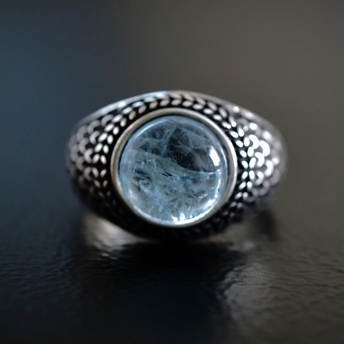 Sterling Silver Aquamarine Mens Ring 5ct natural Gemstone Unique Turkish Jewelry - Picture 6 of 9