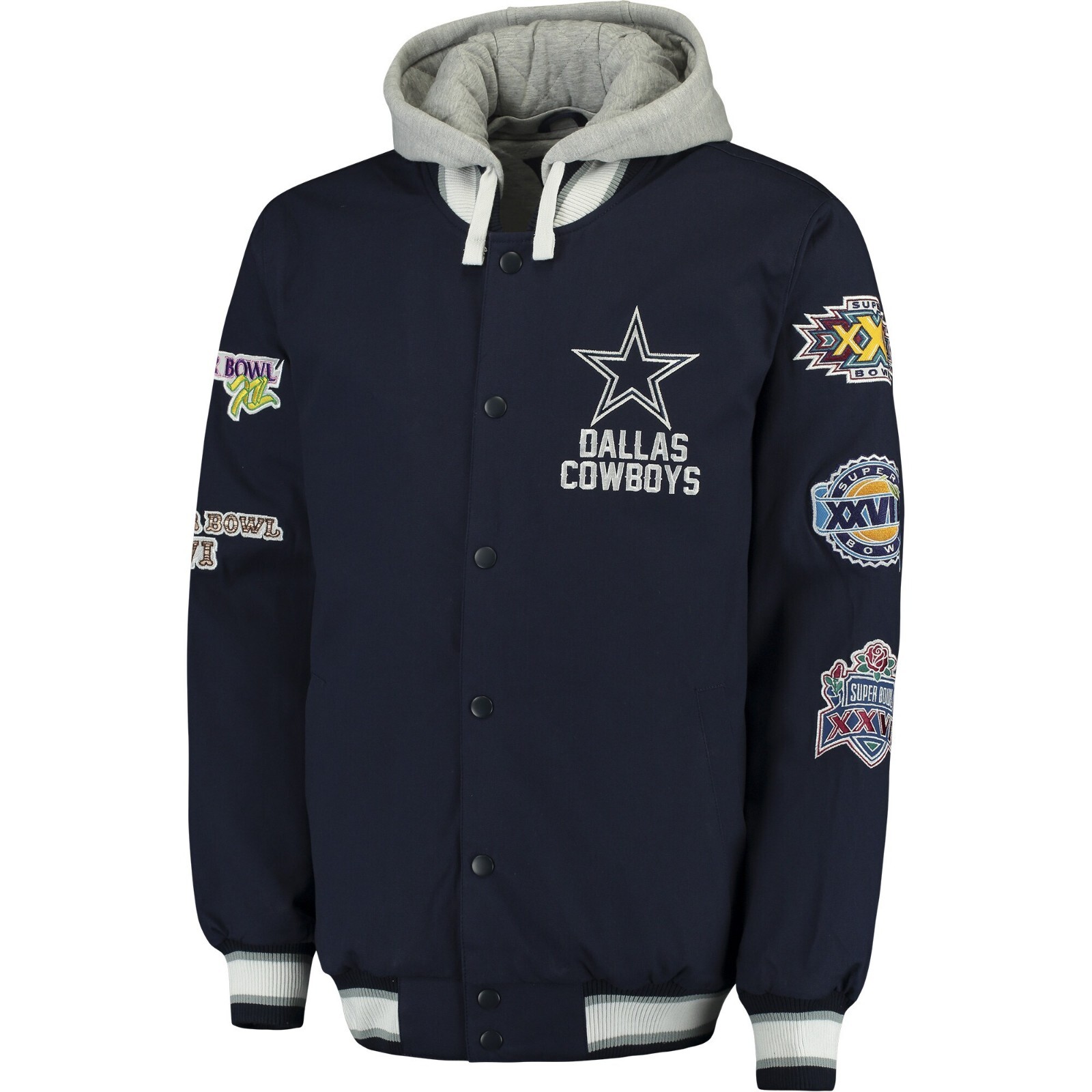 New DALLAS COWBOYS NFL FOOTBALL HOODIE JACKET MEN'S Large 5 Times
