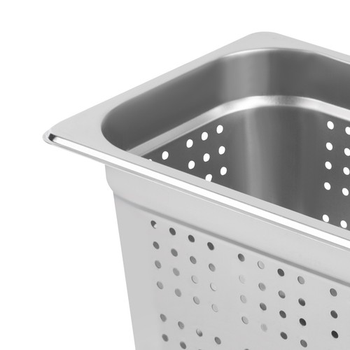 Paquete de 2 sartenes de mesa de vapor de acero inoxidable perforadas antiatasco de 1/3 tamaño 6" de profundidad - Imagen 12 de 20