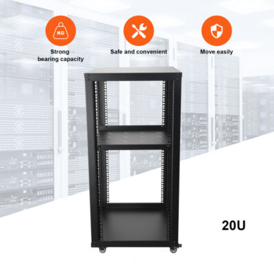 20HE Mobiles Open Frame Serverrack Server-Rack Rack-Gehäuse 19Zoll Netzwerk Rack