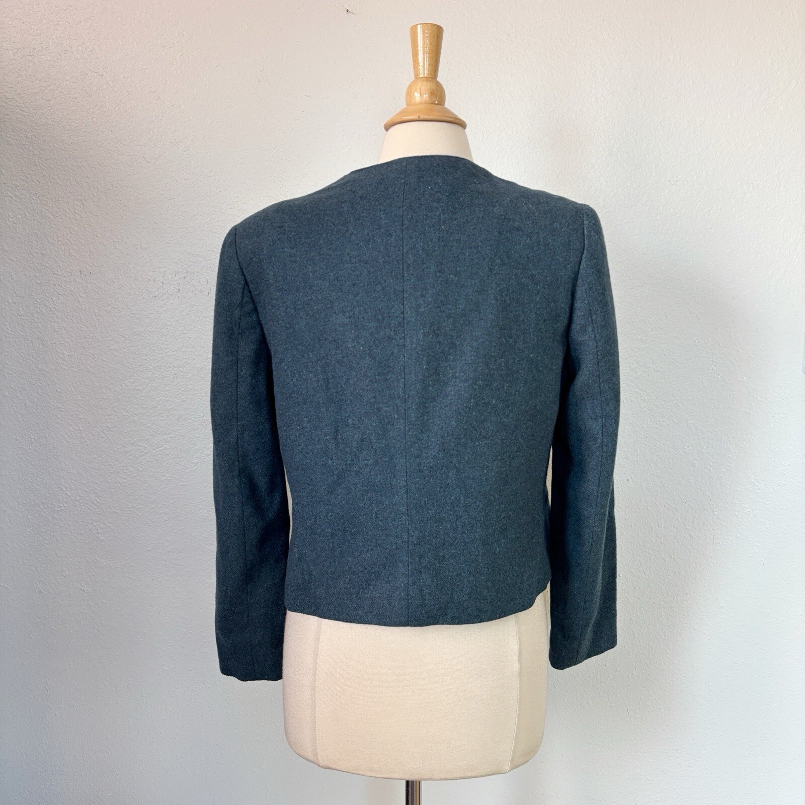 Butte Vintage Solid Blue Button Front Jacket Size… - image 5