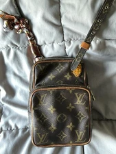 LOUIS VUITTON Mini Amazon Shoulder Bag Monogram Leather Brown Vintage