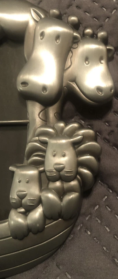 FETCO Noah's Ark Child Collage Photo Frame Pewter Finish 3-Photo 6.75 x 8.75 EUC - Image 4 of 4