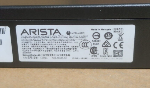 Arista Metamako DCS-7130-48G3 C48V3-A L1 48-Port 1/10GE SFP+ Low Latency Switch - Picture 8 of 8