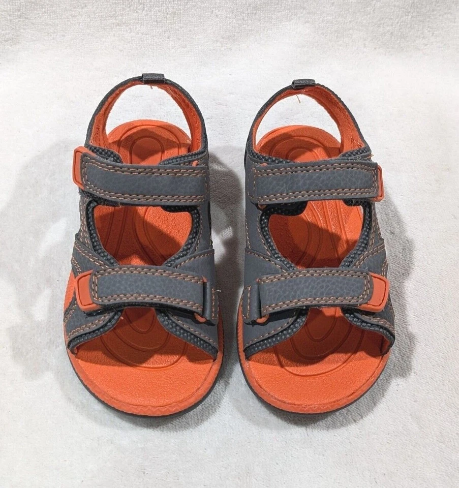 Sandalias Jumping Beans gris dáctil/naranja para niños pequeños - tallas surtidas nuevas con etiquetas Foto 3 de 4