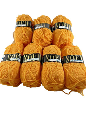 7x  SOFIL CONCORDE VINTAGE ACRYLIC /WOOL /VINYON YARN FRANCE (COLOR-DORE)