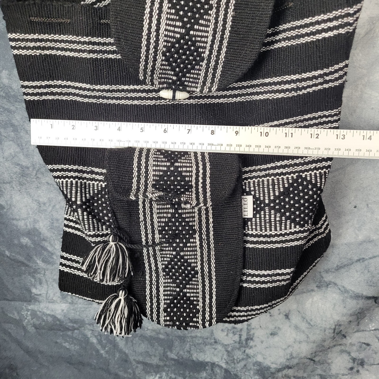 Lillo Native Woven Drawstring Knit Backpack Hippi… - image 6