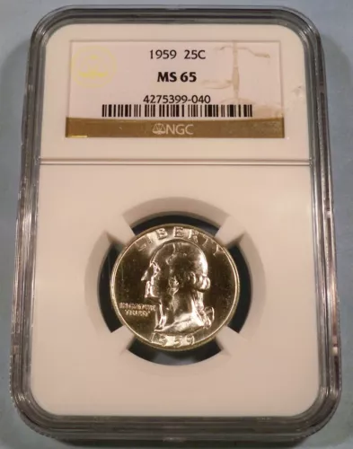 1959 NGC MS 65 WASHINGTON QUARTER 25c TYPE B REVERSE
