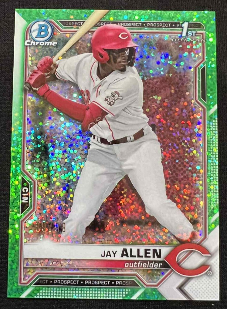 JAY ALLEN 2021 Bowman Chrome Draft Green Sparkle Refractor Rookie Card RC #39/99