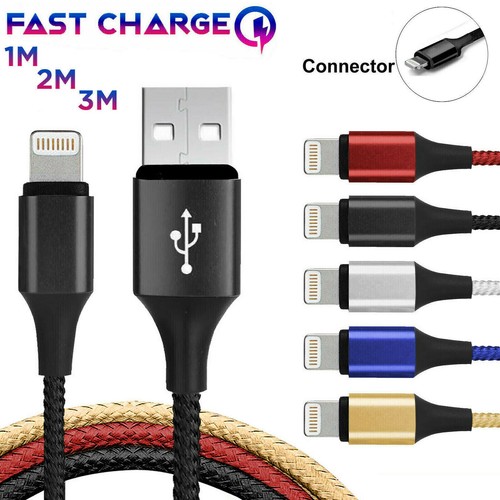 iPhone 13/12/11 Pro MAX XR X 7 8 Plus Braided USB Data Charger Cable 2m 3m - Picture 19 of 19