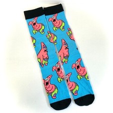 PATRICK STAR SPONGEBOB SOCKS blue pink big logo funny cartoon squarepants ADULT