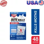 Classic Old Fashioned Moth Balls 6 Single Use 8 Oz Packets Protecting Clothing
