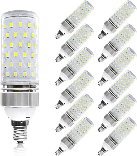 Pack of 12 Super Bright E12 LED Bulbs - 16W, 1500 Lumen, 6000K Daylight White - Picture 3 of 9