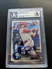 2016 Bowman Draft #bd186 RHY HOSKINS Phillies Signed BASEBALL CARD AUTO Beckett 