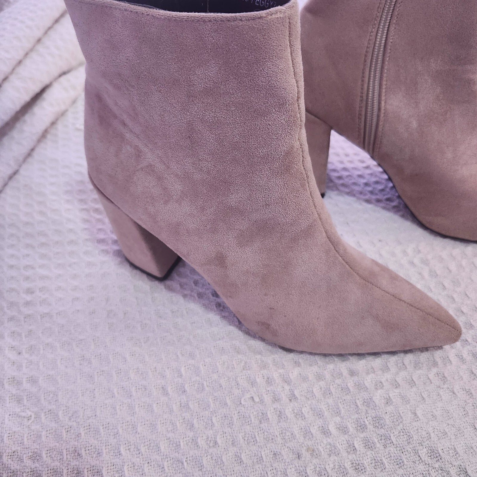 So Me Womens Brown Suede Zip Up Ankle Boots Sz 9 image 5