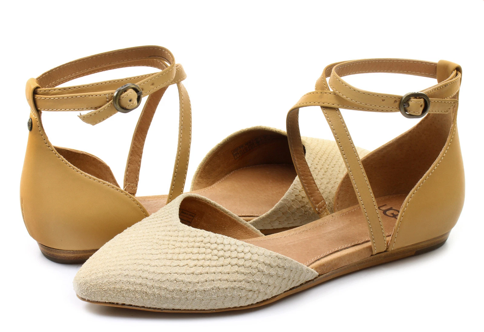 SCARPE BASSE SLIP ON UGG " IZABEL MAR" PELLE PERLATA SCAMOSCIATA ALLA CAVIGLIA US 11~NUOVE