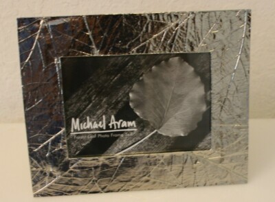Vintage Michael Aram Handcrafted Nickel Forest Leaf Collection Photo Frame NIOB