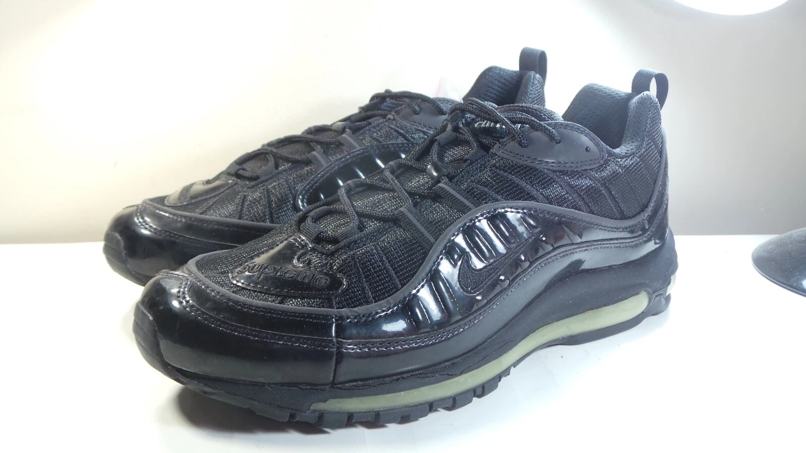 NIKE 2016 AIR MAX 98 SUPREME 844694 001 TRIPLE NOIR 12 DUNK FORCE 1 180 95 97