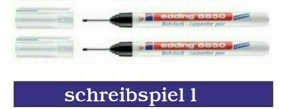 2 x Edding 8850 Bohrlochmarker, Tieflochmarker Carpenter pen, 1 mm, schwarz