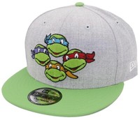 New Era Turtles Head Tmnt Heather Grey Snapback Cap 9Fifty Limited Edition