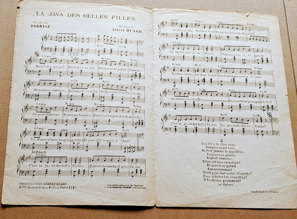 Partition La Java des Belles Filles Albert Huard - Photo 2/3