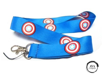 Llavero Capitan America Lanyard Key Chain Cuello Colgar Llaves Cinta Comic