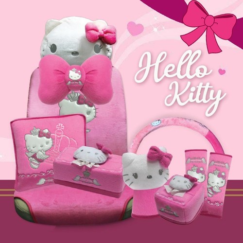 Official Hello Kitty auto accessory seat belt covers pair, new sealed in pink - Bild 2 von 2