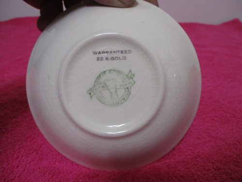 Vintage Royal Monarch 22K Gold Soup Bowl PADEN CITY POTTERY USA FLOWERS CERAL - Picture 5 of 7