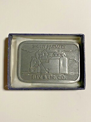 Shelly Farmers Elevator and Lumber Co Western Vintage Belt Buckle Shelly, MN