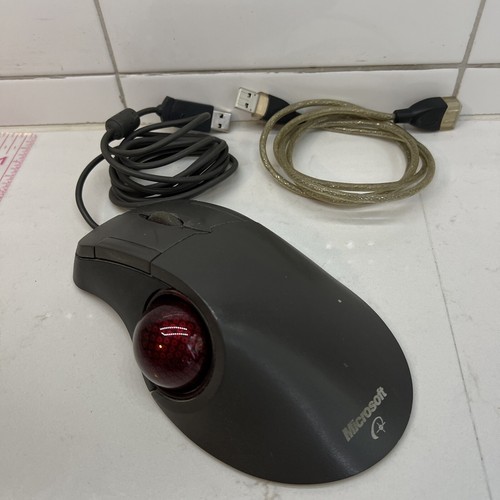 Microsoft Trackball Mouse X08-70386 Red Ball Optical 1.0 PS2 USB Extension Cord